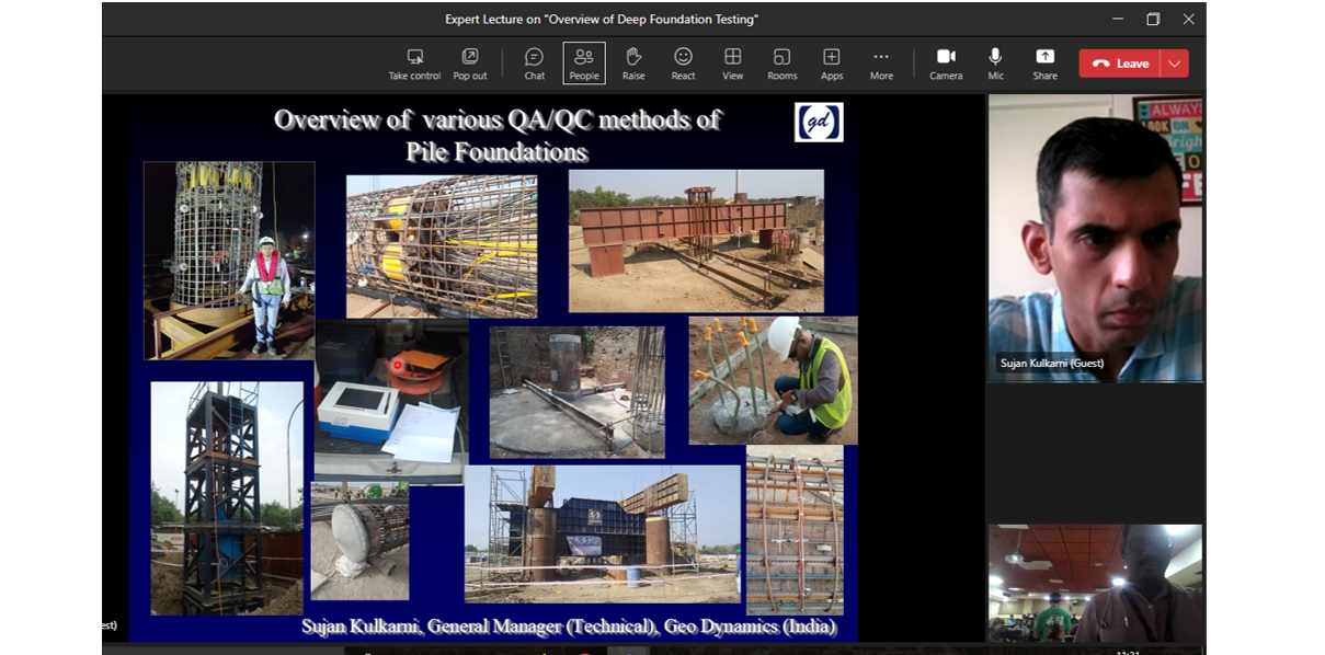 Industry expert lecture on “Overview of Deep Foundation Testing”