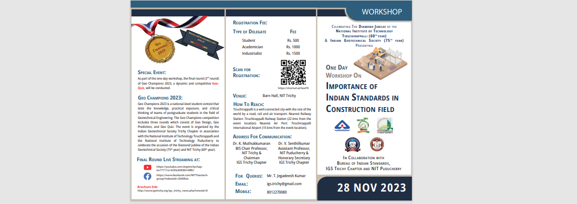 One-Day Workshop on the Significance of Indian Standards in the Construction Field