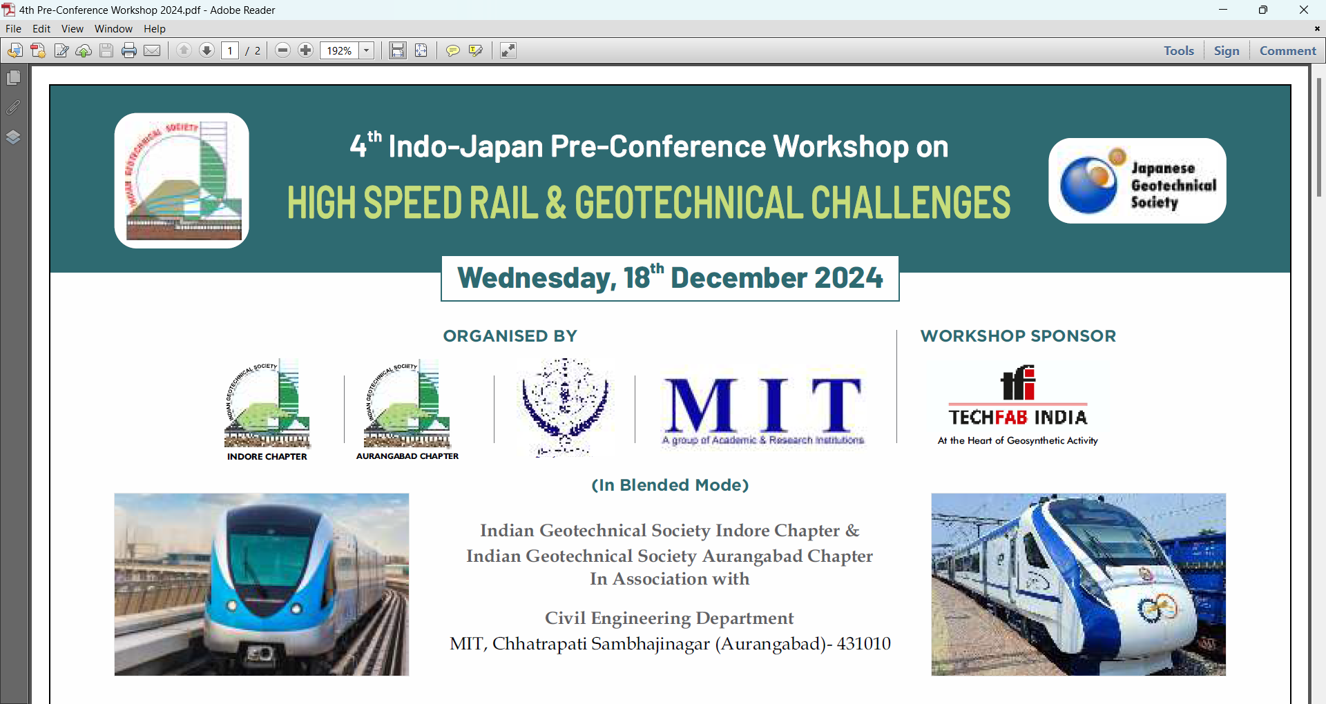 4th Indo-Japan Pre-Conference Workshop