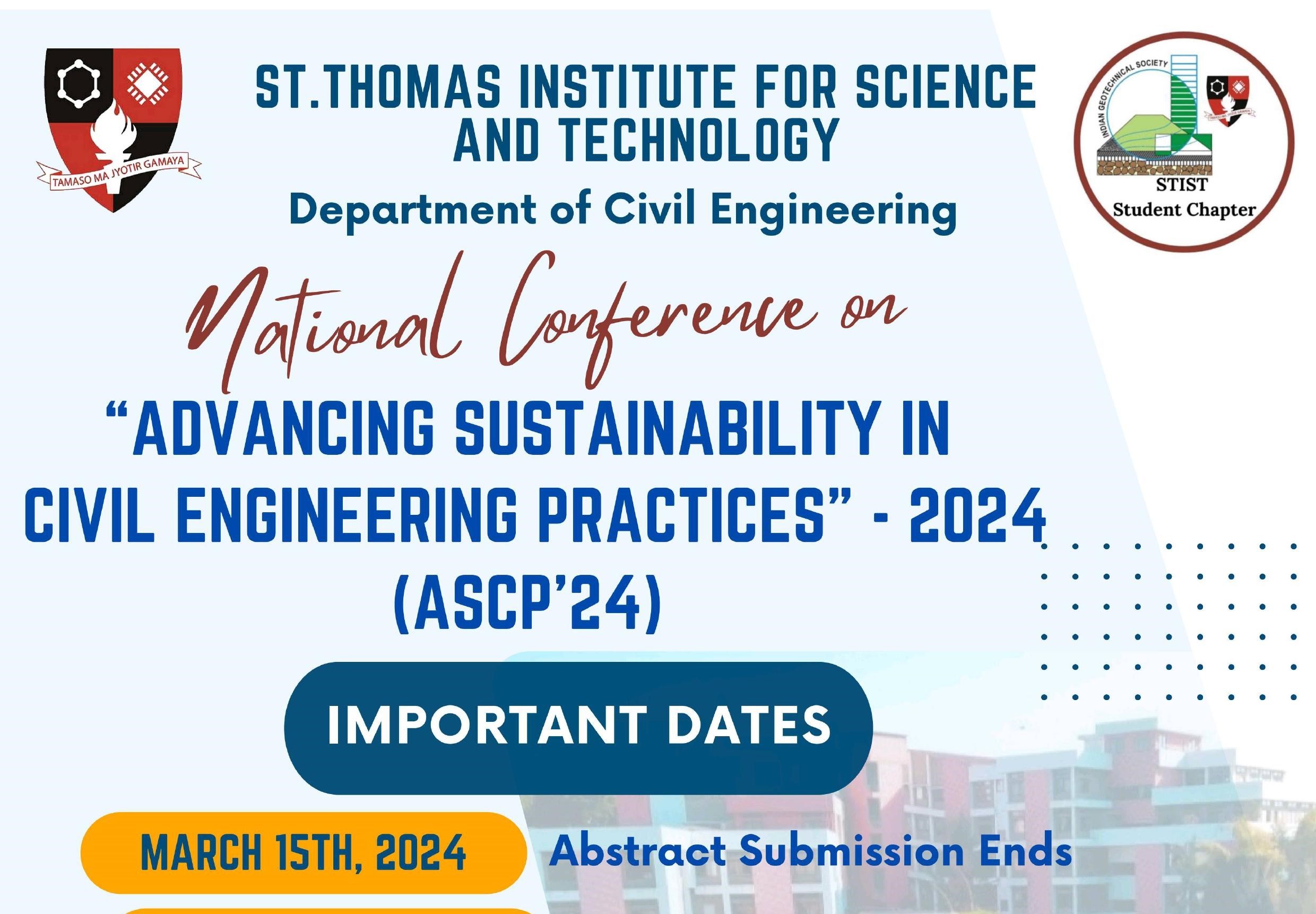 National Conference on Advancing Sustainability in Civil Engineering Practices - 2024 (ASCP'24)